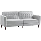 thumbnail of Sofá Cama de 3 Plazas Sofá Cama Convertible Tapizado en Terciopelo con Respaldo Reclinable Asientos Acolchados y Patas de Madera 189x80,5x78,5 cm