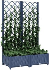 thumbnail of vidaXL Garten-Pflanzgefäß mit Spalier Blaugrau 80 x 40 x 121,5 cm PP
