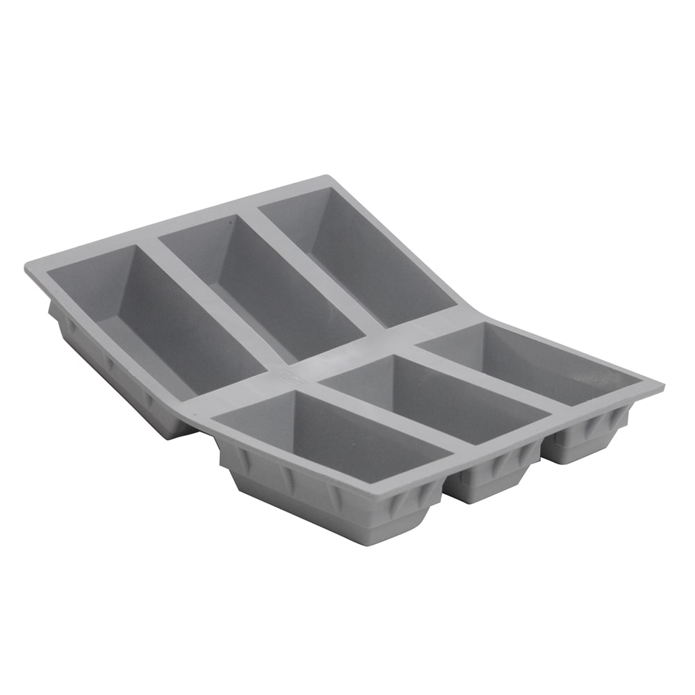 DE BUYER Backform 6 mini cake elastomoules Grau Rectangle Silicone