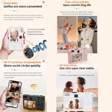 thumbnail of Appareil Photo Numérique 5K UHD 3 Pouces Zoom 18X Écran IPS Blanc Rose 2 YONIS