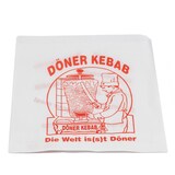 thumbnail of DayBays 60 Kg Döner-Tüten 16x16 cm weiss mit rotem Druck "DÖNER KEBAB" und Spenderbox