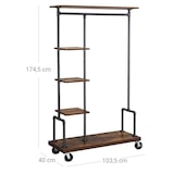 thumbnail of Helloshop26 - Portant à vêtements mobile vestiaire sur roulettes meuble d'entrée portant à vêtements à 5 niveaux structure 12_0003089