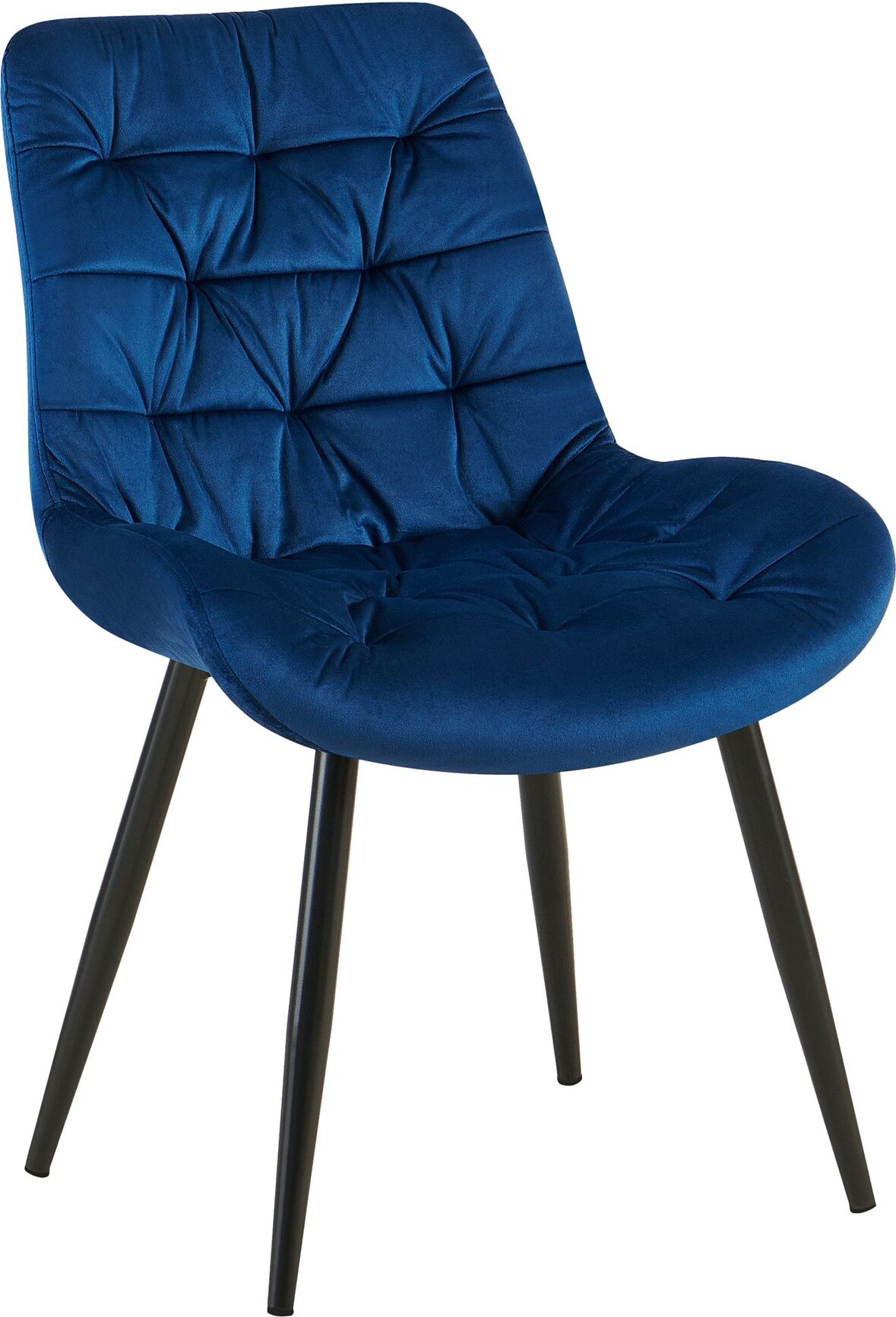 CHEFGASTRO Esszimmerstuhl MONTEREY Samt HxBxT 85x56x63cm Samt Dunkelblau Küchenstuhl