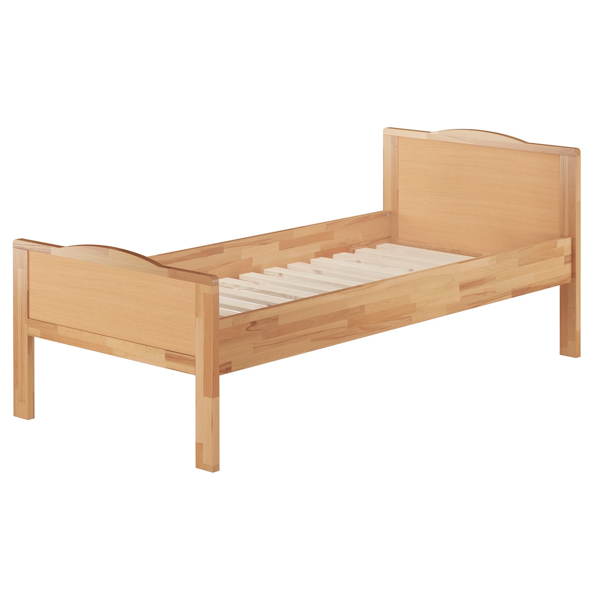 Seniorenbett Überlänge extra hoch Einzelbett Buche 90x220 Zubehör wählbar V-60.70-09-220 Rollrost inkl.