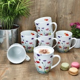thumbnail of 6er Set Marie Kaffeebecher 320ml Porzellan-Tassen 6 Personen Blumen Tee Kakao
