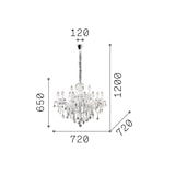 thumbnail of Lampadario Classico Florian Metallo-Cristallo Cromo 12 Luci E14