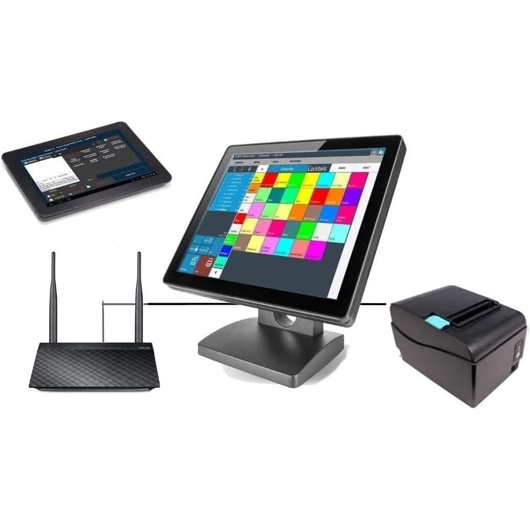 Mehrplatz Kassensystem für Restaurant mit Bestellterminal, Bondrucker, Hauptkasse/Netzwerk-Kasse