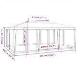 thumbnail of vidaXL Partyzelt mit 10 Mesh-Seitenteilen Weiß 6x4 m HDPE