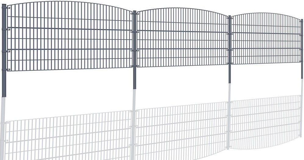 Gartenzaun Mattenzaun Doppelstabmattenzaun Anthrazit Grau Rund 0,8 m x 40 m