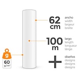 thumbnail of Bobina papel de regalo, rollo grande 62cm x 100m •kraft plumas• ideal para: tiendas negocios comercios envolver regalos cumpleaños