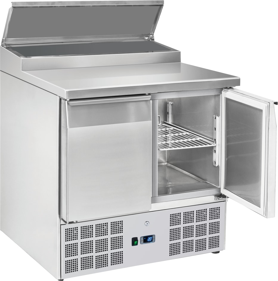 Sandwich-vorbereitungsmöbel 2 türen für 5 schüsseln 1/6-150 - 900x700x880 mm - 230 W 230/1V - 72A09SRC Eurast