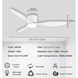 thumbnail of Plafondventilator met verlichting, stille DC-motor, afstandsbediening, wit, Ø 107 cm, instelbare en dimbare lichtkleur