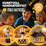 thumbnail of Monzana Schwibbogen Winterdorf Holz Hellbraun LED Beleuchtet Weihnachten Deko Weihnachtsbogen Lichterbogen
