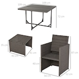 thumbnail of Outsunny Set Tavolo e Sedie da Giardino Salotto in Rattan Grigio 9pz