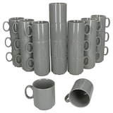 thumbnail of 24er Set EVENT stapelbare Kaffeebecher GRAU Porzellan 250 ml