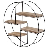 thumbnail of Estantería de pared HWC-K76, estantería colgante estantería flotante, 4 estantes metal madera maciza industrial 45x45x11cm ~ natural