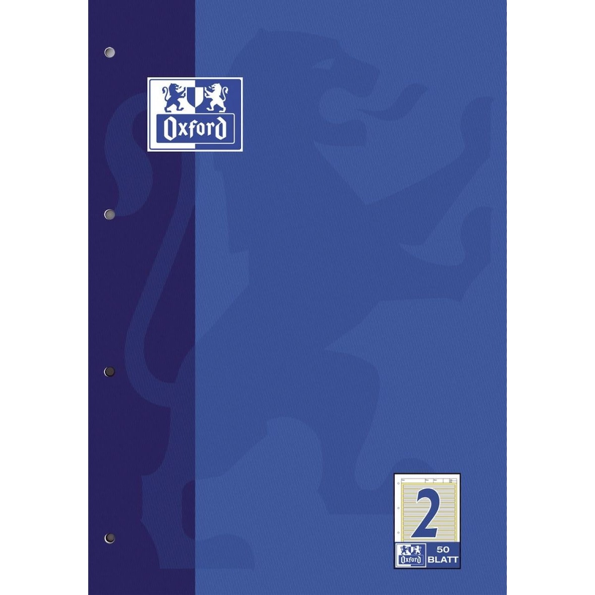 Arbeitsblock Lin.2 - A4, 50 Blatt, 90 g/qm, 4-fach Lochung