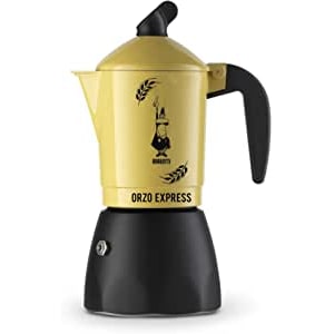 Bialetti Caffettiera New Orzo Express Alluminio, Nero, Capacità 4 Tazze