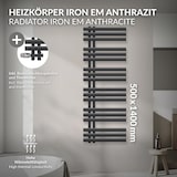 thumbnail of ECD Germany Badheizkörper Iron EM 500×1400 mm Anthrazit, Design Paneelheizkörper Radiator, Handtuchwärmer Handtuchtrockner Heizung