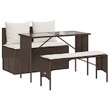 thumbnail of vidaXL 3-tlg. Garten-Essgruppe mit Kissen Braun Poly Rattan