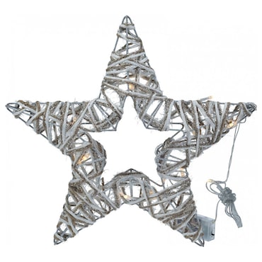 WellHome - Stella luminosa decorativa con 15 luci LED con glitter 35x4x35cm