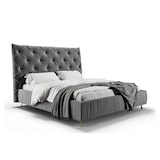 thumbnail of KAWOLA Bett ANNY Polsterbett Velvet grau 160x200cm