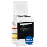 thumbnail of Exquisit Elektro-Standherd EH9-3-090 weiss | Energieeffizienzklasse A | 48 l Garraum | Massekochfeld | Elektro-Standherd 50 cm