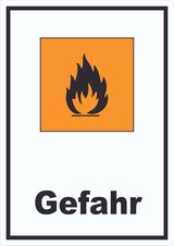thumbnail of Schild Gefahrensymbol Entzündbar Gefahr Brand Flamme hochkant A1 (594x841mm)
