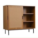 thumbnail of Merax Sideboard Küchenschrank, Kommode Aufbewahrungsschrank mit 2 Schiebetüren und Verstellbare Ablage, Landhausstil Beistellschrank B100/H90/T37 cm