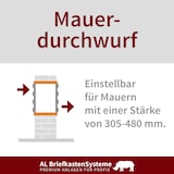 thumbnail of AL Briefkastensysteme 1 Fach Premium Edelstahl Durchwurf Briefkasten Anlage mit Klingeln, A4, modern, robust, wetterfest, Artikelnummer 132V1DV1KS