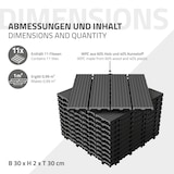 thumbnail of ECD Germany – WPC Terrassenfliesen – 30x30 cm 44 Stk.=4m² Anthrazit | geriffelt, Holzoptik, Klicksystem mit Drainage