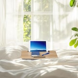 thumbnail of Relaxdays Laptopkissen mit Handyhalter, BxT: 42 x 32 cm, Laptopunterlage für Bett & Sofa, Laptop Knietablett, natur/grau