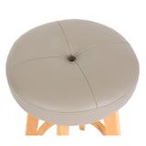 thumbnail of Barhocker Navan, Barstuhl Tresenhocker, Holz Kunstleder drehbar ~ taupe, helle Beine