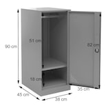 thumbnail of Armadietto HWC-P63, cassetta di sicurezza Armadietto armadietto portabiti Binario per abiti, 90x38x45cm acciaio ~ bianco