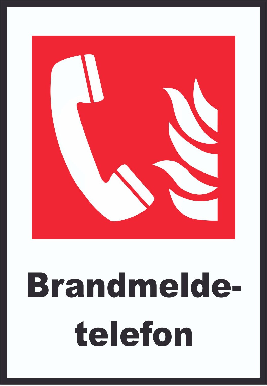Brandmeldetelefon Schild A0 Rückseite selbstklebend