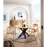 thumbnail of SIT Möbel eettafel rond | Ø 120 cm | sungkai hout naturel | metalen frame zwart | B 120 x D 120 x H 75 cm | 09615-01