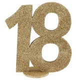 thumbnail of 18. Geburtstag gold glitzer Tischdekoration 11x 10 cm Zahl 18