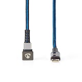 thumbnail of USB Cable - USB 2.0 - USB-C Male - USB-C Male - 480 Mbps - Gold Plated - 1.00 m - Round - Braided / Nylon - Black / Blue - Cover Window Box