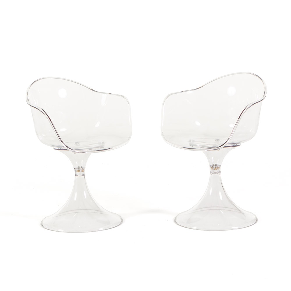 Set 2 Sedie in policarbonato, solide, leggere, monoscocca, design contemporaneo e raffinato, ideale per soggiorno, uffici, interno - KIARA/Trasparente