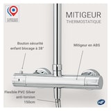 thumbnail of Colonne de douche ronde chromée ISHKA