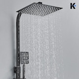 thumbnail of LANA | Conjunto de chuveiro de chuva de aço inoxidável preto fosco premium | Torneiras de design sistema de chuveiro | completa com chuveiro de mão