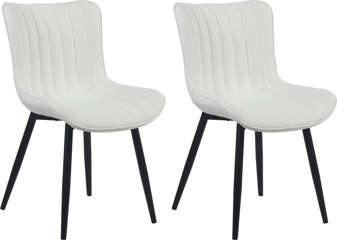 CHEFGASTRO 2er-Set Esszimmerstuhl AMSTERDAM Kunstleder HxBxT 81x50x61cm Kunstleder Weiß Küchenstuhl