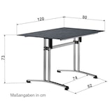 thumbnail of Sieger 5360-20 Gastro-Tisch, Polytec 120  x 80 cm, graphit, Schiefer anthrazit