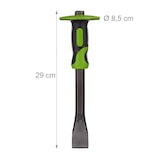 thumbnail of Relaxdays Flachmeißel mit Handschutz, präziser Putzmeißel, 35mm Fliesen Meißel, Stahl & Gummi, 29 cm lang, grün/schwarz