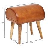 thumbnail of Echtleder Sitzhocker aus Massivholz, Braun, 120 kg Belastbarkeit. 45x40x53 cm | Kadima Design