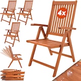 thumbnail of Casaria 4er Set Gartenstuhl Vanamo Klappstuhl 5-Fach Verstellbar FSC®-zertifiziertes Eukalyptusholz