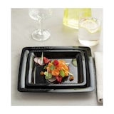 thumbnail of MONOUSO - Wiederverwendbarer Teller Quadratische aus PP Robuste Schwarz 18x18cm (200 Stück)