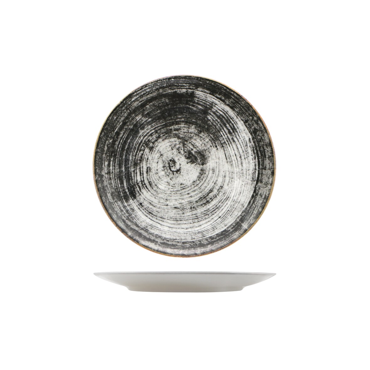 Saturnia, set 6 piatti piani Black Round in porcellana cm 28 10720-22Z07466 nero