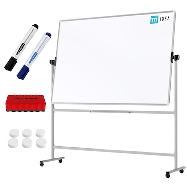 ALLboards Tableau blanc mobile TM Idea magnétique rotatif double face effaçable à sec 180×120 cm – Série FLEX