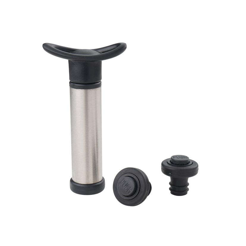 Eva pompe à vin en acier inoxydable + 2 bouchons